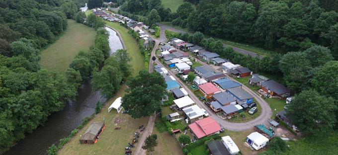 Camping , Our River - Camping du Barrage from the air